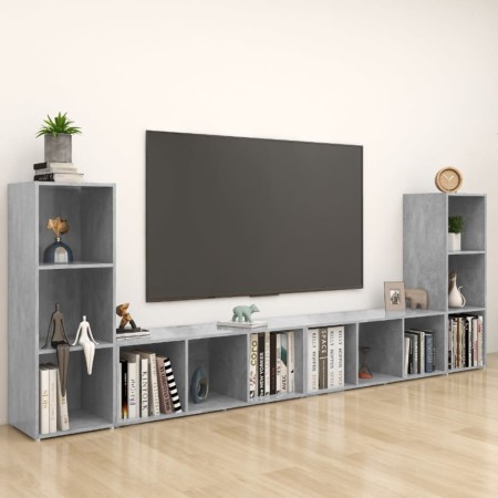 Muebles de salón 4 piezas madera ingeniería gris hormigón | Foro24.es | Tu tienda online para hogar, jardín y más Foro24.es