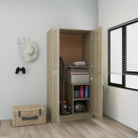 Armario de madera contrachapada color roble 82,5x51,5x180 cm by , Wardrobes - Ref: Foro24-803437, Price: 146,13 €, Discount: %