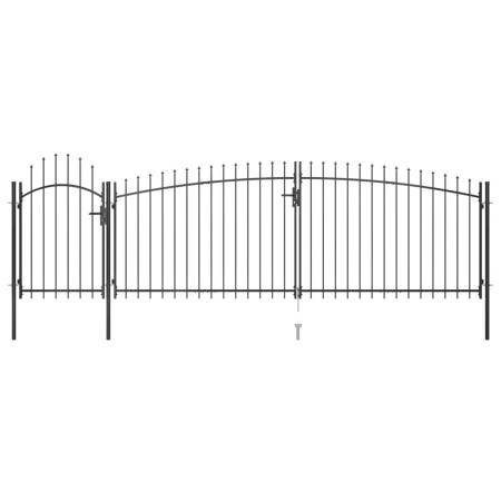 Puerta de valla de jardín con punta de lanza 5x2 m negro by , garden gates - Ref: Foro24-146324, Price: 380,87 €, Discount: %