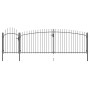 Puerta de valla de jardín con punta de lanza 5x2 m negro by , garden gates - Ref: Foro24-146324, Price: 380,87 €, Discount: %