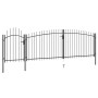 Puerta de valla de jardín con punta de lanza 5x2 m negro by , garden gates - Ref: Foro24-146324, Price: 380,87 €, Discount: %