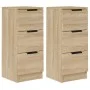 Aparadores 2 uds madera contrachapada roble Sonoma 30x30x70 cm de vidaXL, Aparadores - Ref: Foro24-811158, Precio: 92,23 €, D...