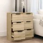 Aparadores 2 uds madera contrachapada roble Sonoma 30x30x70 cm de vidaXL, Aparadores - Ref: Foro24-811158, Precio: 92,23 €, D...
