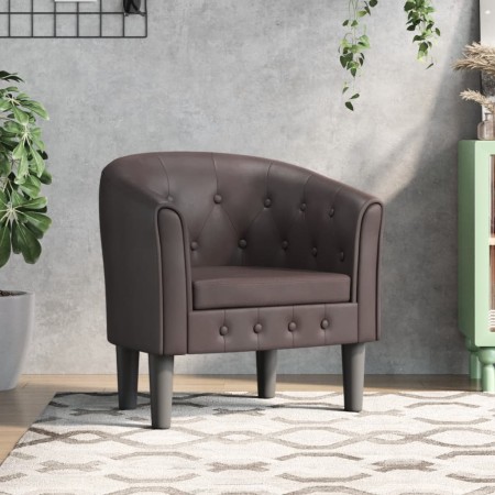 Sillón cuero sintético marrón by , Armchairs - Ref: Foro24-356459, Price: 177,94 €, Discount: %