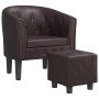 Sillón con taburete cuero sintético marrón by , Armchairs - Ref: Foro24-356465, Price: 173,30 €, Discount: %
