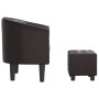 Sillón con taburete cuero sintético marrón by , Armchairs - Ref: Foro24-356465, Price: 173,30 €, Discount: %