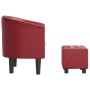 Sillón diseño de cubo con reposapiés cuero sintético rojo tinto von , Sessel - Ref: Foro24-356467, Preis: 174,69 €, Rabatt: %