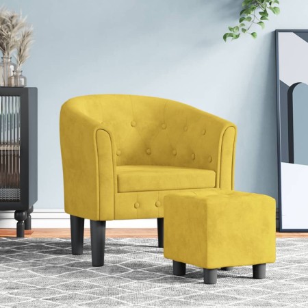 Sillón con taburete terciopelo amarillo by , Armchairs - Ref: Foro24-356484, Price: 191,30 €, Discount: %