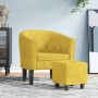 Sillón con taburete terciopelo amarillo de , Sillones - Ref: Foro24-356484, Precio: 182,79 €
