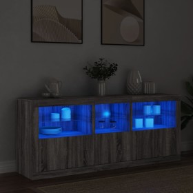Aparador con luces LED gris Sonoma 162x37x67 cm by , Sideboards - Ref: Foro24-3209000, Price: 224,81 €, Discount: %