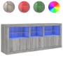 Aparador con luces LED gris Sonoma 162x37x67 cm by , Sideboards - Ref: Foro24-3209000, Price: 224,81 €, Discount: %