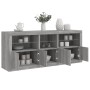 Aparador con luces LED gris Sonoma 162x37x67 cm by , Sideboards - Ref: Foro24-3209000, Price: 224,81 €, Discount: %