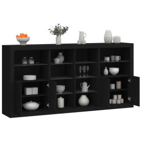 Aparador con luces LED negro 202x37x100 cm von , Sideboards - Ref: Foro24-3209185, Preis: 276,11 €, Rabatt: %