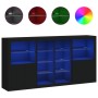 Aparador con luces LED negro 202x37x100 cm von , Sideboards - Ref: Foro24-3209185, Preis: 276,11 €, Rabatt: %