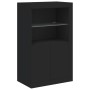 Aparador con luces LED negro 202x37x100 cm von , Sideboards - Ref: Foro24-3209185, Preis: 276,11 €, Rabatt: %