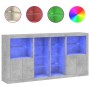Aparador con luces LED gris hormigón 202x37x100 cm by , Sideboards - Ref: Foro24-3209187, Price: 218,05 €, Discount: %