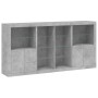 Aparador con luces LED gris hormigón 202x37x100 cm by , Sideboards - Ref: Foro24-3209187, Price: 218,05 €, Discount: %