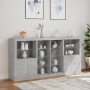 Aparador con luces LED gris hormigón 202x37x100 cm by , Sideboards - Ref: Foro24-3209187, Price: 218,05 €, Discount: %