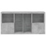 Aparador con luces LED gris hormigón 202x37x100 cm by , Sideboards - Ref: Foro24-3209187, Price: 218,05 €, Discount: %