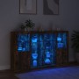 Aparador con luz LED 3 pzas madera de ingeniería roble ahumado by , Sideboards - Ref: Foro24-3209139, Price: 216,90 €, Discou...