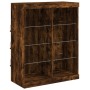 Aparador con luz LED 3 pzas madera de ingeniería roble ahumado by , Sideboards - Ref: Foro24-3209139, Price: 216,90 €, Discou...