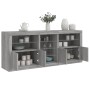 Aparador con luces LED gris Sonoma 181,5x37x67 cm by , Sideboards - Ref: Foro24-3209042, Price: 230,76 €, Discount: %
