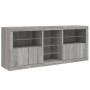 Aparador con luces LED gris Sonoma 181,5x37x67 cm by , Sideboards - Ref: Foro24-3209042, Price: 230,76 €, Discount: %
