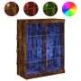 Aparador con luces LED roble ahumado 81x37x100 cm von , Sideboards - Ref: Foro24-836718, Preis: 83,93 €, Rabatt: %