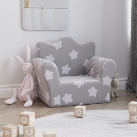 Sofá para niños felpa suave gris claro con estrellas by , Baby and Toddler Furniture - Ref: Foro24-357040, Price: 38,90 €, Di...