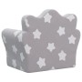 Sofá para niños felpa suave gris claro con estrellas by , Baby and Toddler Furniture - Ref: Foro24-357040, Price: 38,90 €, Di...