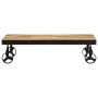 Mesa de centro con ruedas madera maciza de mango 100x55x26 cm | Foro24.es | Tu tienda online para hogar, jardín y más Foro24.es