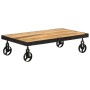 Mesa de centro con ruedas madera maciza de mango 100x55x26 cm | Foro24.es | Tu tienda online para hogar, jardín y más Foro24.es
