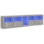 Aparador con luces LED gris Sonoma 283x37x67 cm by , Sideboards - Ref: Foro24-3209028, Price: 359,29 €, Discount: %