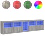 Aparador con luces LED gris Sonoma 283x37x67 cm by , Sideboards - Ref: Foro24-3209028, Price: 359,29 €, Discount: %