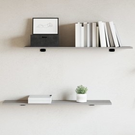 Estantes pared 4 uds madera ingeniería gris