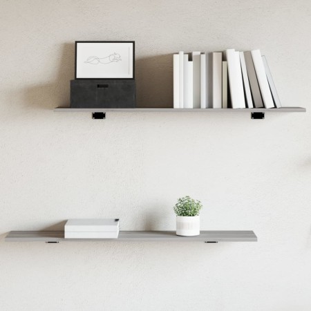 Estantes pared 4 uds madera ingeniería gris Sonoma 100x20x1,5cm by , Shelves - Ref: Foro24-838293, Price: 35,63 €, Discount: %
