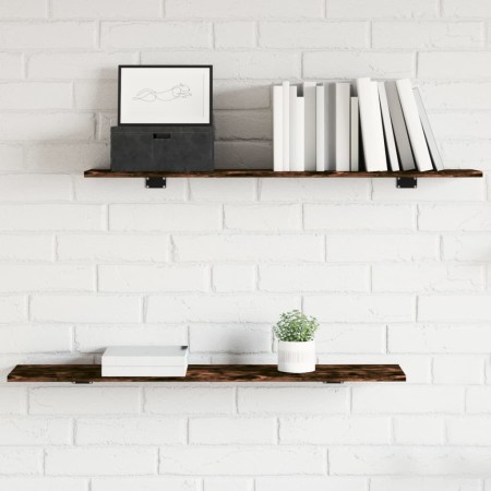 Estantes pared 4 uds madera ingeniería roble humo 100x20x1,5 cm von , Regale - Ref: Foro24-838291, Preis: 32,29 €, Rabatt: %