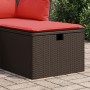 Taburete de jardín con cojín marrón 55x55x37 cm ratán sintético de , Otomanas de exterior - Ref: Foro24-366230, Precio: 63,43 €
