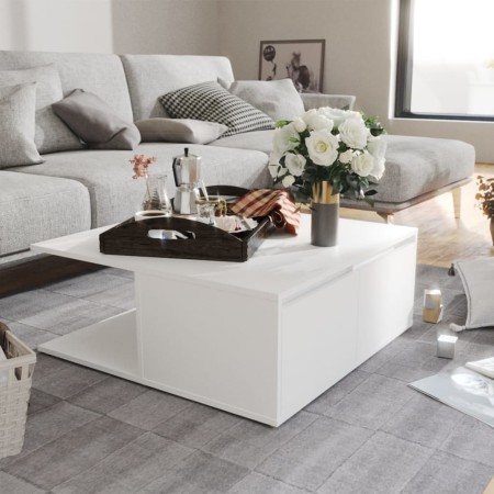 Mesa de centro madera contrachapada blanco 80x80x31 cm | Foro24.es | Tu tienda online para hogar, jardín y más Foro24.es