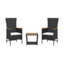 Set comedor de jardín 3 pzas con cojines ratán sintético negro von , Gartensets - Ref: Foro24-3277540, Preis: 302,04 €, Rabat...