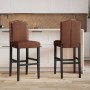 Taburetes altos 2 uds madera maciza de caucho y tela | Foro24.es | Tu tienda online para hogar, jardín y más Foro24.es