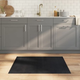 Alfombra rectangular bambú negro 80x100 cm