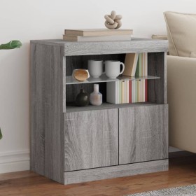 Aparador con luces LED gris Sonoma 60x37x67 cm by , Sideboards - Ref: Foro24-836656, Price: 76,33 €, Discount: %