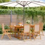 Set de comedor de jardín 7 pzas tela madera maciza gris taupe | Foro24.es | Tu tienda online para hogar, jardín y más Foro24.es