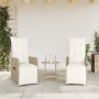 Sillones reclinables de jardín con mesa 2 uds ratán PE beige de , Sillas de jardín - Ref: Foro24-365708, Precio: 288,17 €, De...