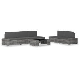Juego de muebles de jardín 6 piezas ratán sintético gris by , Garden sets - Ref: Foro24-3054600, Price: 555,34 €, Discount: %