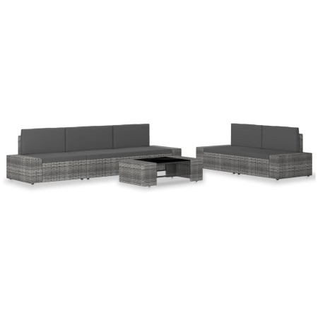 Juego de muebles de jardín 6 piezas ratán sintético gris von , Gartensets - Ref: Foro24-3054600, Preis: 555,34 €, Rabatt: %