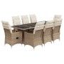 Set de mesa y sillas de jardín 5 pzas y cojines ratán PE beige by , Garden sets - Ref: Foro24-3277246, Price: 1,00 €, Discoun...