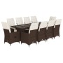 Set de mesa y sillas de jardín 11 pzs y cojines ratán PE marrón von , Gartensets - Ref: Foro24-3277244, Preis: 1,00 €, Rabatt: %
