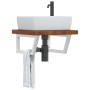 Estante de lavabo de pared de acero y madera maciza de roble by , bathroom vanities - Ref: Foro24-3302414, Price: 98,28 €, Di...